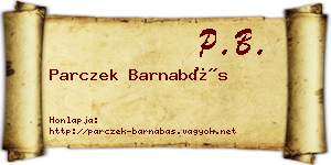 Parczek Barnabás névjegykártya